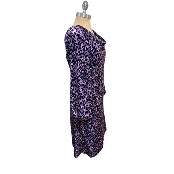 TYLER BOE Hailey Shift Dress Purple Animal Print Women Crushed Velvet Small NWT - Picture 2 of 5
